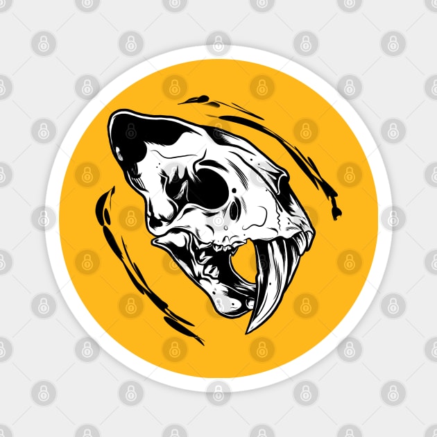 Smilodon Skull Ink Magnet by Scottconnick